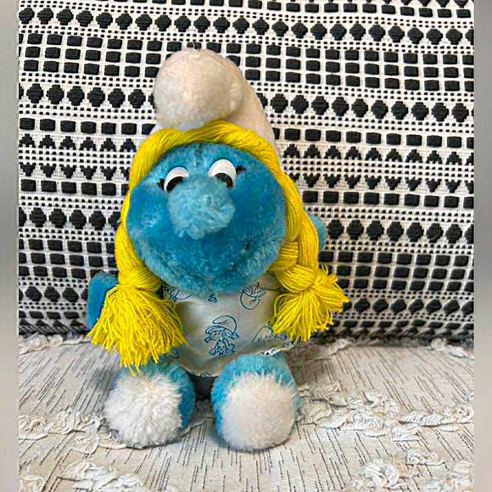 Vintage‎ Plush Smurfette 1983 Peyco Wallace Berrie Co
